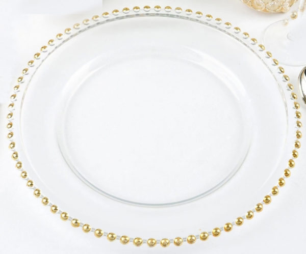 Plato base borde dorado